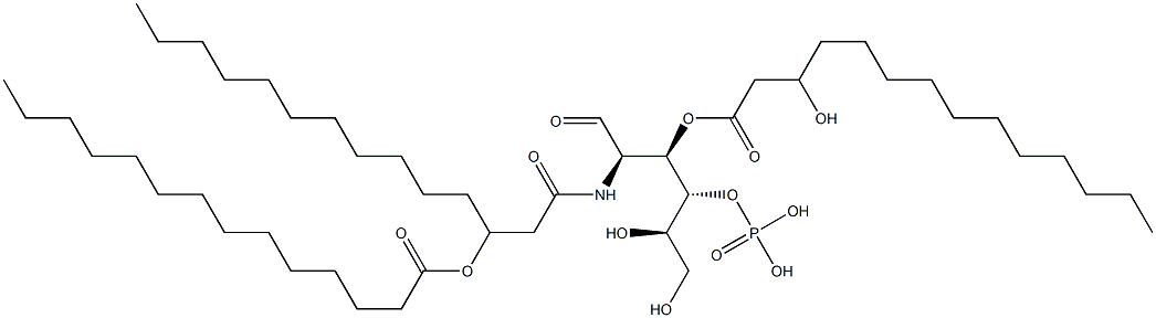 3-O-(3-Hydroxytetradecanoyl)-N-[3-(tetradecanoyloxy)tetradecanoyl]-4-O-phosphono-D-glucosamine Struktur