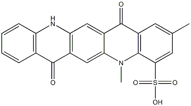 5,7,12,14-Tetrahydro-2,5-dimethyl-7,14-dioxoquino[2,3-b]acridine-4-sulfonic acid Struktur