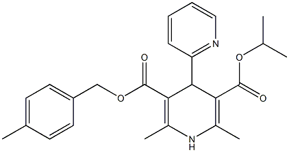 1,4-Dihydro-2,6-dimethyl-4-(2-pyridinyl)pyridine-3,5-dicarboxylic acid 3-(4-methylbenzyl)5-isopropyl ester