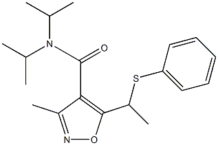 3-メチル-4-(ジイソプロピルカルバモイル)-5-[1-(フェニルチオ)エチル]イソオキサゾール 化学構造式