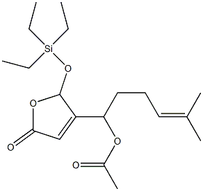 Acetic acid 1-[[2,5-dihydro-5-oxo-2-(triethylsiloxy)furan]-3-yl]-5-methyl-4-hexenyl ester,,结构式