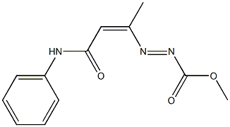 [(E)-[(Z)-2-(フェニルカルバモイル)-1-メチルビニル]イミノ]カルバミド酸メチル 化学構造式