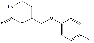 3,4,5,6-Tetrahydro-6-(4-chlorophenoxymethyl)-2H-1,3-oxazine-2-thione,,结构式