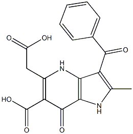 3-Benzoyl-1-carboxymethyl-4,7-dihydro-2-methyl-7-oxo-1H-pyrrolo[3,2-b]pyridine-6-carboxylic acid Struktur