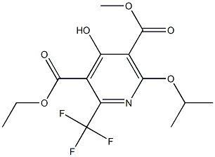 4-ヒドロキシ-6-(イソプロポキシ)-2-(トリフルオロメチル)ピリジン-3,5-ジカルボン酸3-エチル5-メチル 化学構造式