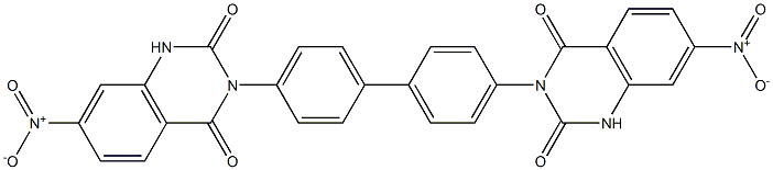 3,3'-(1,1'-Biphenyl-4,4'-diyl)bis[7-nitroquinazoline-2,4(1H,3H)-dione],,结构式