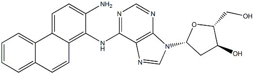 N-(2-アミノフェナントレン-1-イル)-2'-デオキシアデノシン 化学構造式