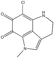 6-クロロ-1,3,4,5-テトラヒドロ-1-メチルピロロ[4,3,2-de]キノリン-7,8-ジオン 化学構造式