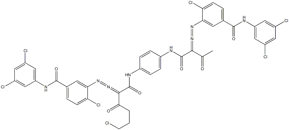 3,3'-[2-(2-Chloroethyl)-1,4-phenylenebis[iminocarbonyl(acetylmethylene)azo]]bis[N-(3,5-dichlorophenyl)-4-chlorobenzamide] 结构式