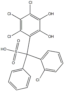 (2-Chlorophenyl)(2,3,4-trichloro-5,6-dihydroxyphenyl)phenylmethanesulfonic acid Structure
