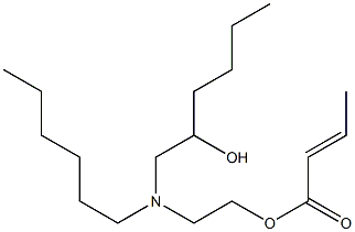 (E)-2-ブテン酸2-[N-ヘキシル-N-(2-ヒドロキシヘキシル)アミノ]エチル 化学構造式