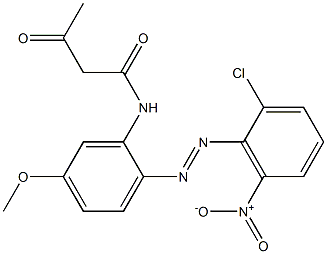 2-アセチル-2'-(2-クロロ-6-ニトロフェニルアゾ)-5'-メトキシアセトアニリド 化学構造式