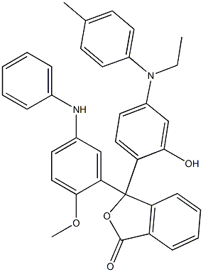 3-[4-(N-Ethyl-4-methylanilino)-2-hydroxyphenyl]-3-(5-anilino-2-methoxyphenyl)isobenzofuran-1(3H)-one Struktur