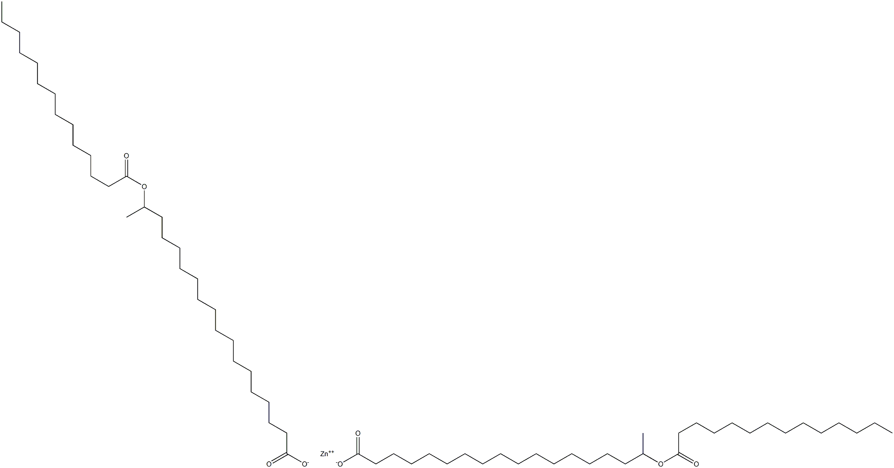 Bis(17-myristoyloxyoctadecanoic acid)zinc salt,,结构式