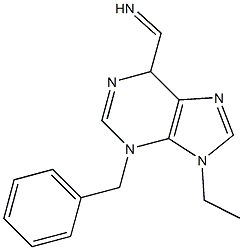 (3-Benzyl-9-ethyl-3,6-dihydro-9H-purine)-6-methanimine,,结构式