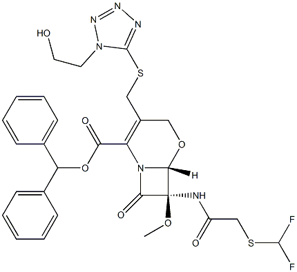 (6R,7R)-7-[2-(Difluoromethylthio)acetylamino]-3-[1-(2-hydroxyethyl)-1H-tetrazol-5-ylthiomethyl]-7-methoxy-8-oxo-5-oxa-1-azabicyclo[4.2.0]oct-2-ene-2-carboxylic acid diphenylmethyl ester|