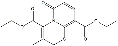 3-メチル-6-オキソ-2H,6H-ピリド[2,1-b][1,3]チアジン-4,9-ジカルボン酸ジエチル 化学構造式