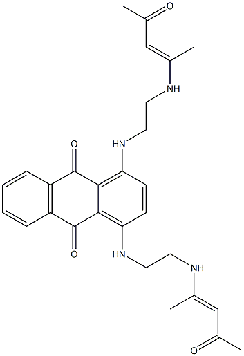 1,4-Bis[[2-[(1-methyl-3-oxo-1-butenyl)amino]ethyl]amino]anthracene-9,10-dione Structure