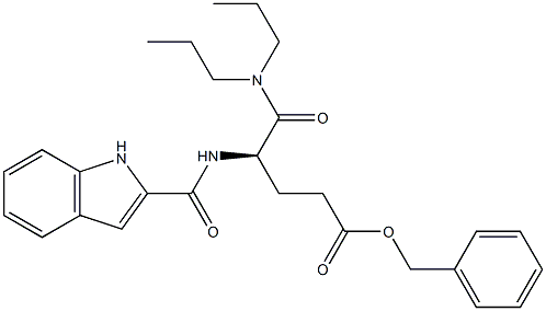 (R)-5-(Dipropylamino)-4-[((1H-indol-2-yl)carbonyl)amino]-5-oxopentanoic acid benzyl ester,,结构式