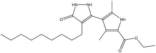 3,5-Dimethyl-4-(4-nonyl-5-oxo-3-pyrazolin-3-yl)-1H-pyrrole-2-carboxylic acid ethyl ester,,结构式