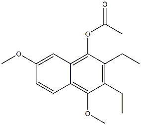 1-Acetoxy-2-ethyl-3-ethyl-4-methoxy-7-methoxynaphthalene Structure