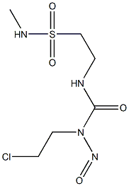 N'-[2-(メチルスルファモイル)エチル]-N-(2-クロロエチル)-N-ニトロソ尿素 化学構造式