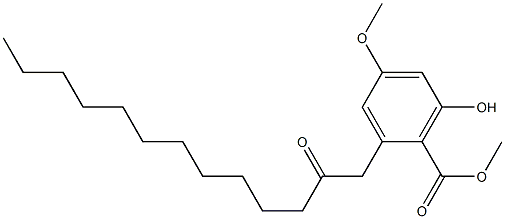 2-(2-Oxotridecyl)-6-hydroxy-4-methoxybenzoic acid methyl ester Struktur