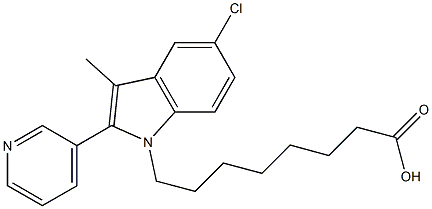 5-クロロ-3-メチル-2-(3-ピリジル)-1H-インドール-1-オクタン酸 化学構造式