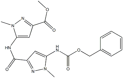 5-[[(5-Benzyloxycarbonylamino-1-methyl-1H-pyrazol)-3-yl]carbonylamino]-1-methyl-1H-pyrazole-3-carboxylic acid methyl ester Structure