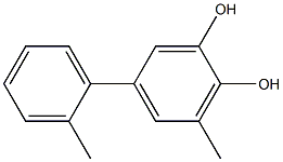 3-メチル-5-(2-メチルフェニル)ベンゼン-1,2-ジオール 化学構造式