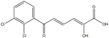 (2Z,4E)-2-Hydroxy-6-(2,3-dichlorophenyl)-6-oxo-2,4-hexadienoic acid,,结构式