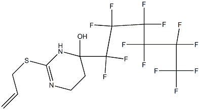 2-(Allylthio)-4-(tridecafluorohexyl)-3,4,5,6-tetrahydropyrimidin-4-ol,,结构式