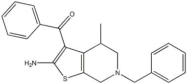 2-Amino-3-benzoyl-4,5,6,7-tetrahydro-4-methyl-6-benzylthieno[2,3-c]pyridine Structure