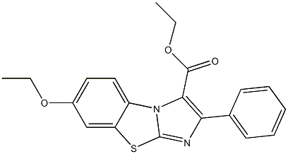 2-Phenyl-7-ethoxyimidazo[2,1-b]benzothiazole-3-carboxylic acid ethyl ester Struktur