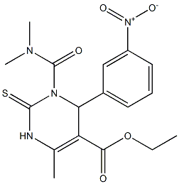 1,2,3,4-Tetrahydro-6-methyl-2-thioxo-4-(3-nitrophenyl)-3-(dimethylaminocarbonyl)pyrimidine-5-carboxylic acid ethyl ester Struktur
