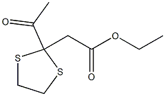 2-(2-Acetyl-1,3-dithiolan-2-yl)acetic acid ethyl ester,,结构式