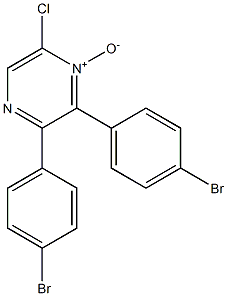 6-クロロ-2,3-ビス(4-ブロモフェニル)ピラジン1-オキシド 化学構造式