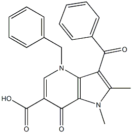 3-Benzoyl-4,7-dihydro-4-benzyl-1,2-dimethyl-7-oxo-1H-pyrrolo[3,2-b]pyridine-6-carboxylic acid Structure