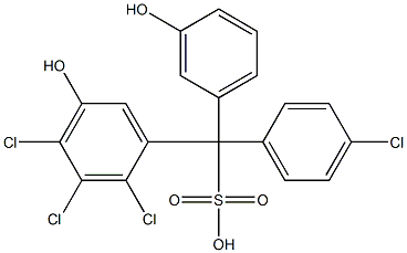 (4-Chlorophenyl)(2,3,4-trichloro-5-hydroxyphenyl)(3-hydroxyphenyl)methanesulfonic acid Structure