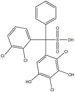 (2,3-Dichlorophenyl)(2,4-dichloro-3,5-dihydroxyphenyl)phenylmethanesulfonic acid Structure