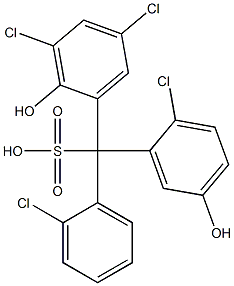 (2-クロロフェニル)(2-クロロ-5-ヒドロキシフェニル)(3,5-ジクロロ-2-ヒドロキシフェニル)メタンスルホン酸 化学構造式