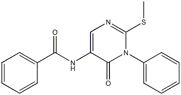 3-Phenyl-2-methylthio-5-benzoylaminopyrimidin-4(3H)-one Structure