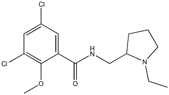 N-[(1-Ethyl-2-pyrrolidinyl)methyl]-2-methoxy-3,5-dichlorobenzamide Struktur