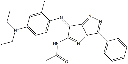 (7E)-7-[[2-Methyl-4-(diethylamino)phenyl]imino]-N-acetyl-3-phenyl-7H-pyrazolo[5,1-c]-1,2,4-triazol-6-amine,,结构式