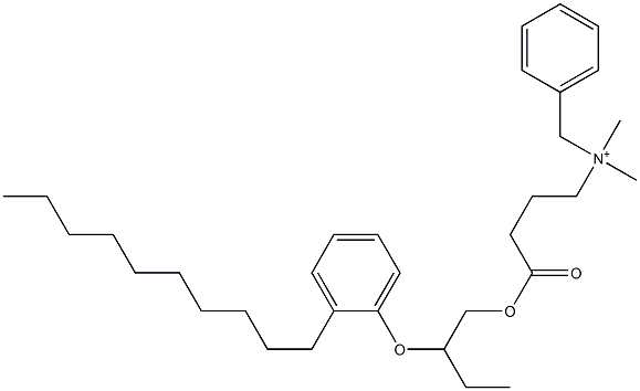 N,N-Dimethyl-N-benzyl-N-[3-[[2-(2-decylphenyloxy)butyl]oxycarbonyl]propyl]aminium Structure