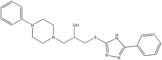1-[[5-Phenyl-4H-1,2,4-triazol-3-yl]thio]-3-(4-phenylpiperazino)-2-propanol,,结构式