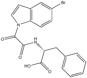 N-[[(5-ブロモ-1H-インドール3-イル)カルボニル]カルボニル]-D-フェニルアラニン 化学構造式