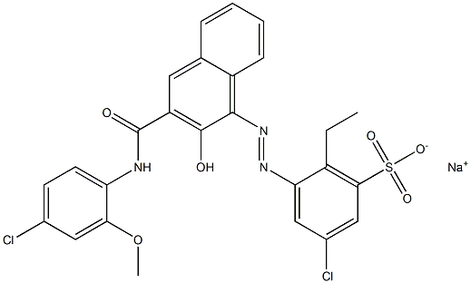 3-Chloro-6-ethyl-5-[[3-[[(4-chloro-2-methoxyphenyl)amino]carbonyl]-2-hydroxy-1-naphtyl]azo]benzenesulfonic acid sodium salt