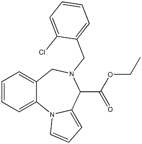 5-(2-Chlorobenzyl)-5,6-dihydro-4H-pyrrolo[1,2-a][1,4]benzodiazepine-4-carboxylic acid ethyl ester Structure