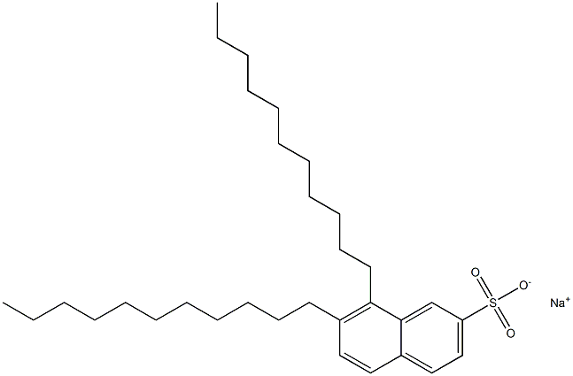 7,8-ジウンデシル-2-ナフタレンスルホン酸ナトリウム 化学構造式